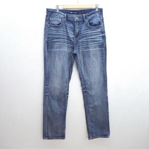 MENS BKE Tyler Straight Jeans Medium Wash Stretch Zip/Button Fly Size 34 x 34